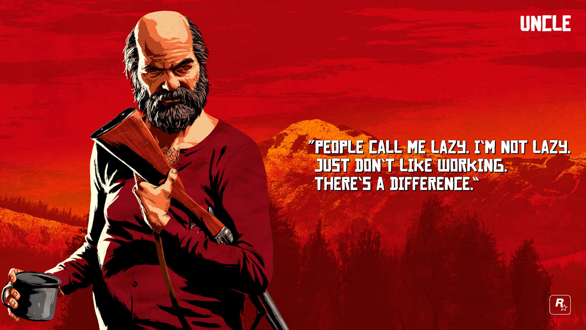 Best Red Dead Redemption 2 Uncle Quote About Laziness Background