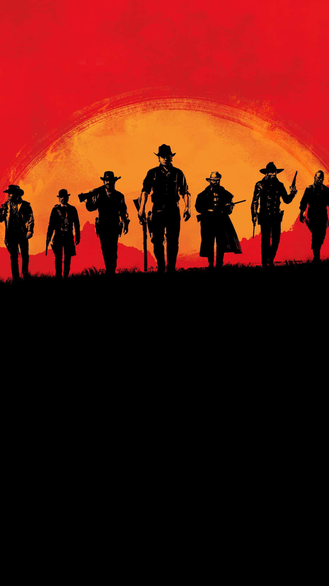Migliorsfondo Di Red Dead Redemption 2 Con Cowboys Che Camminano Insieme