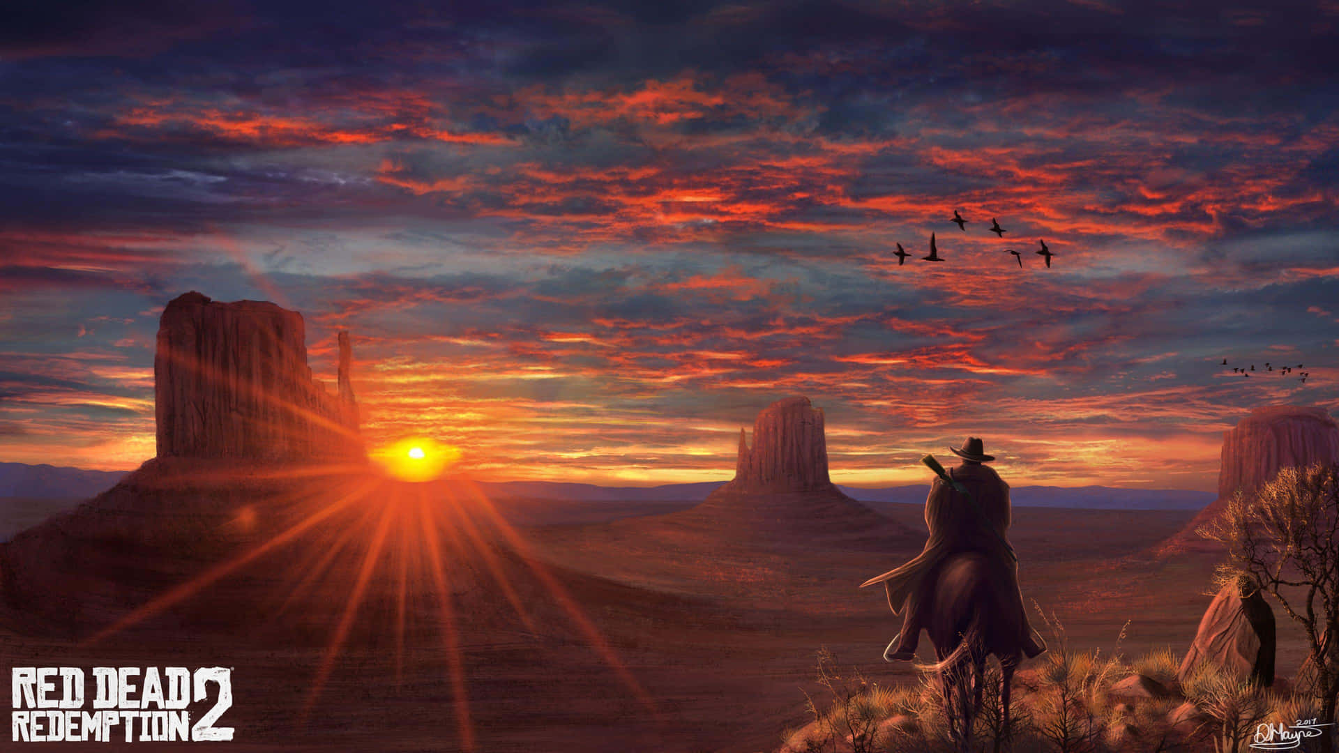 Best Red Dead Redemption 2 Cowboy At A Canyon Background