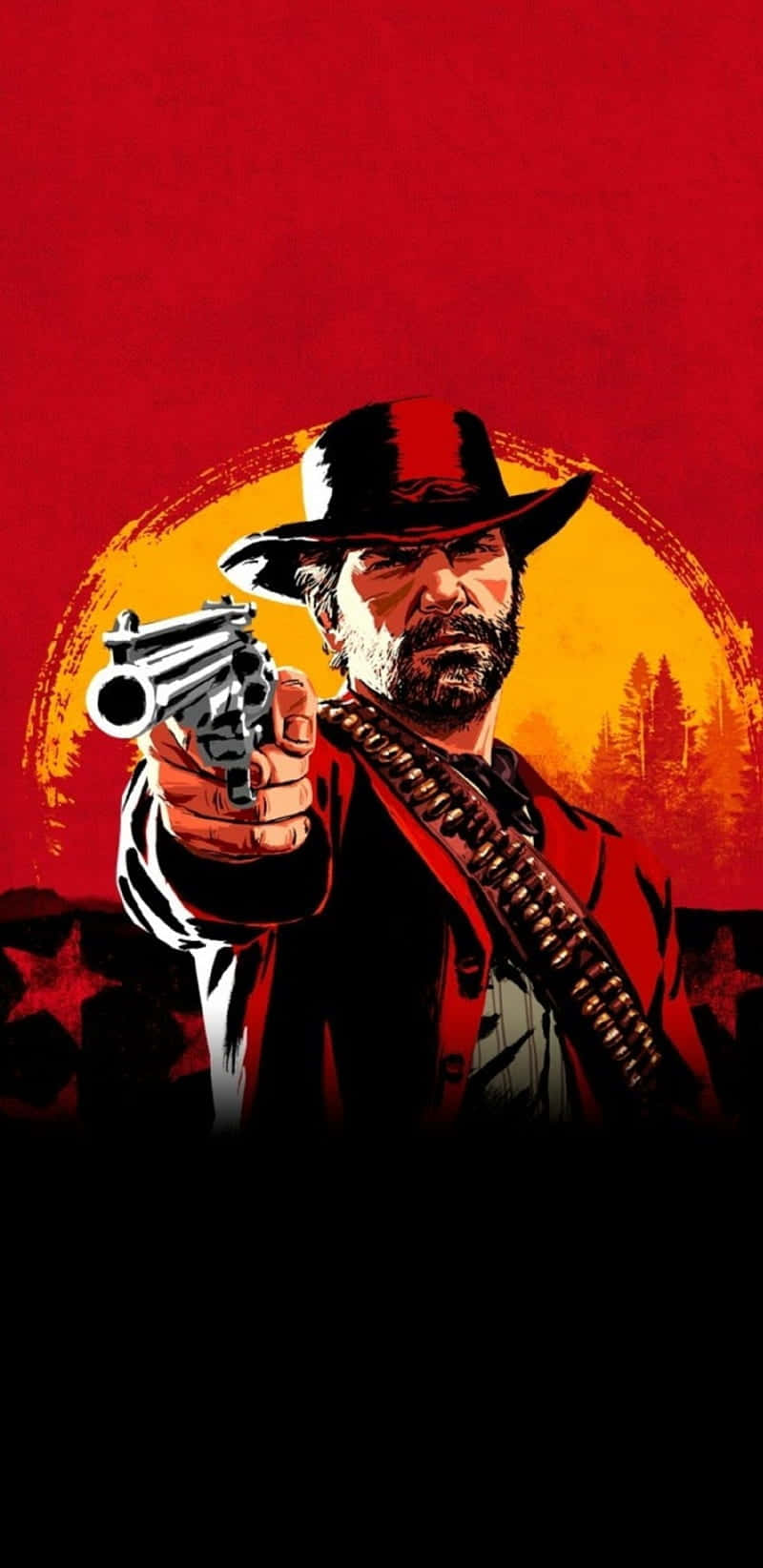 Migliorsfondo Di Red Dead Redemption 2 Con Arthur Morgan Mirando La Pistola.