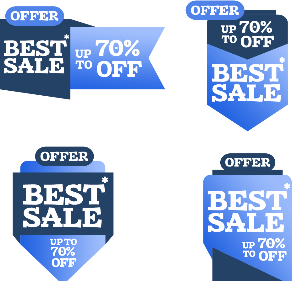 Best Sale Offer Banners Set PNG