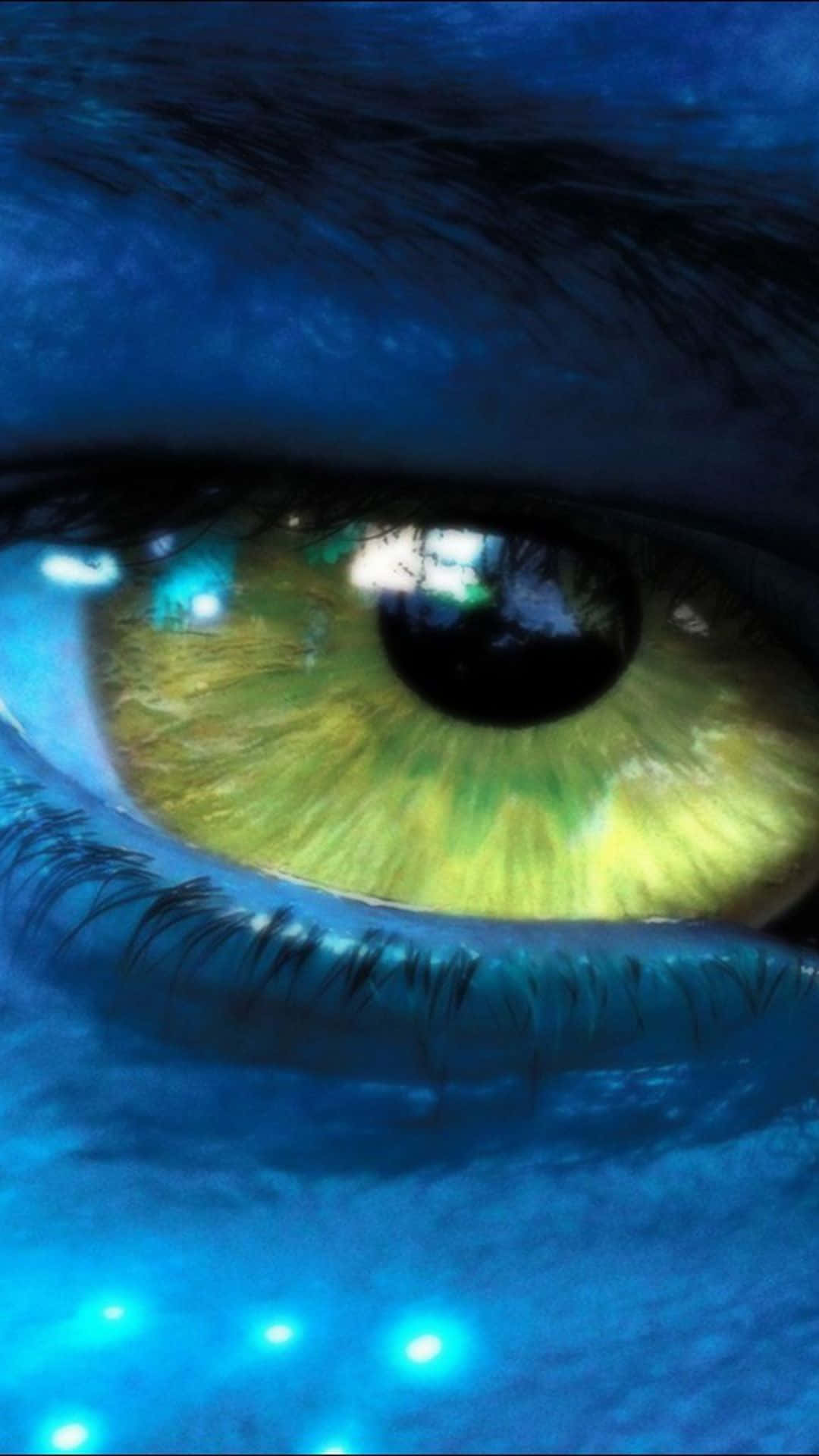 Umclose-up De Um Olho Azul Com Olhos Verdes. Papel de Parede