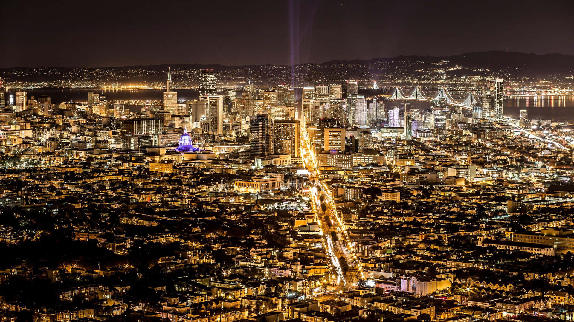 Bright Night City Best San Francisco Background