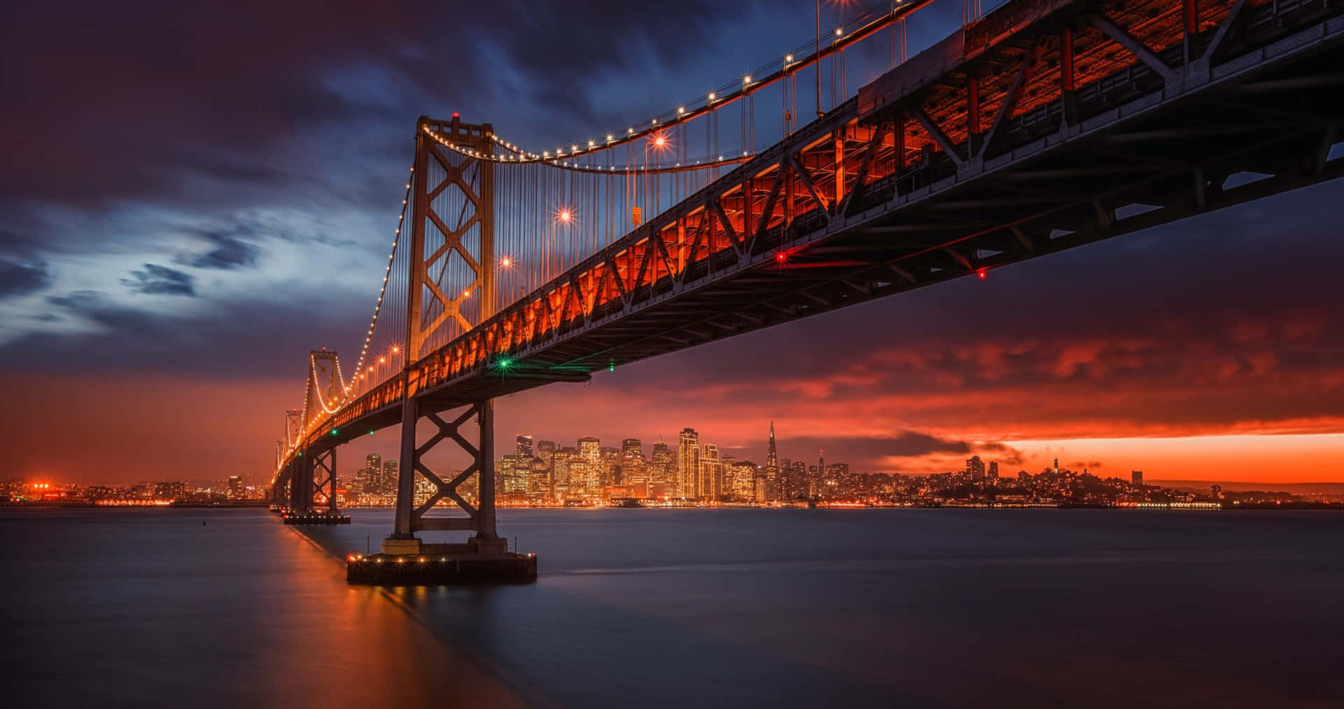 Bridge With Red Sunset Best San Francisco Background