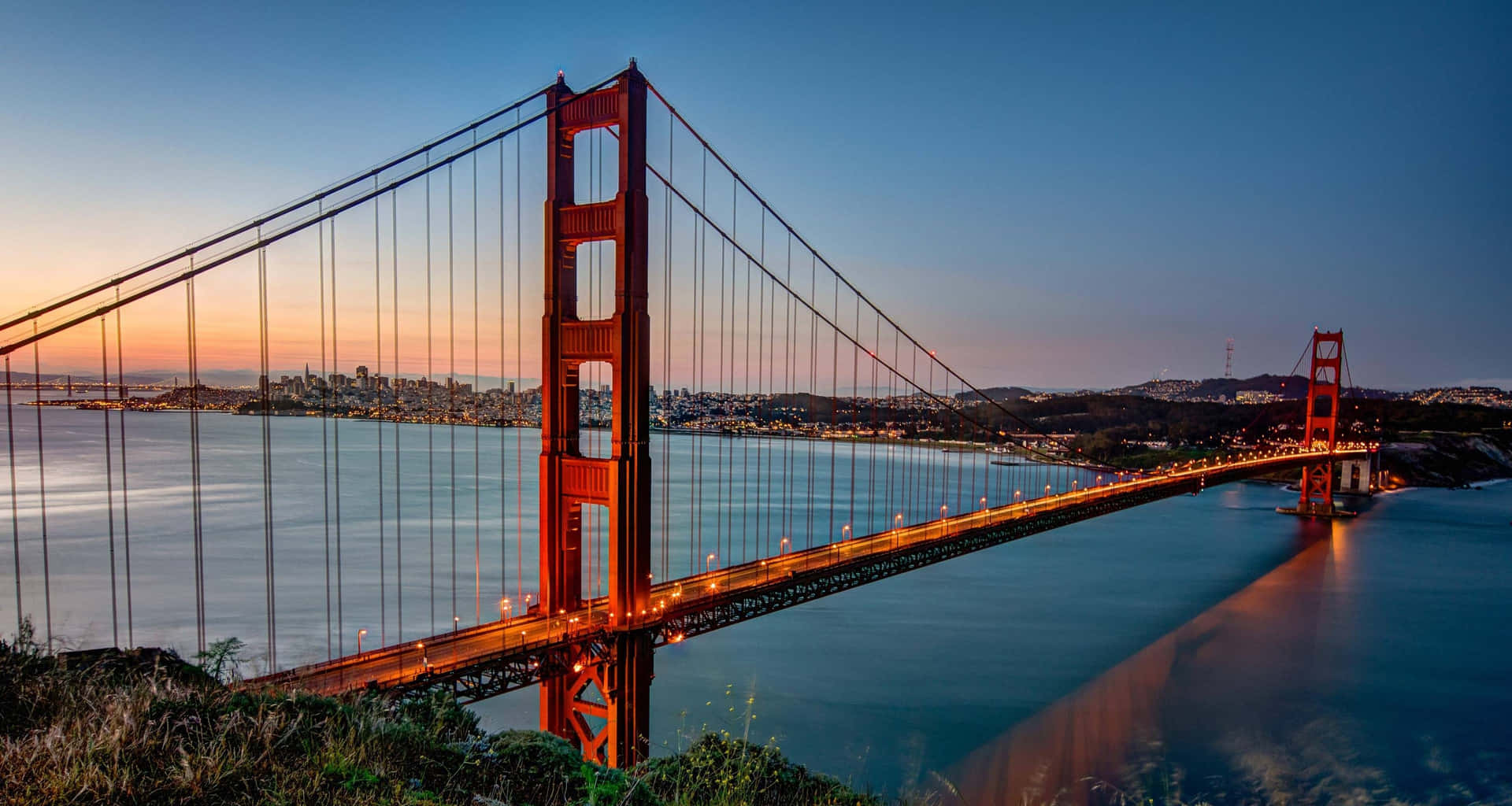 Goldengate Bridge Vor Sonnenaufgang - Der Beste Hintergrund Für San Francisco