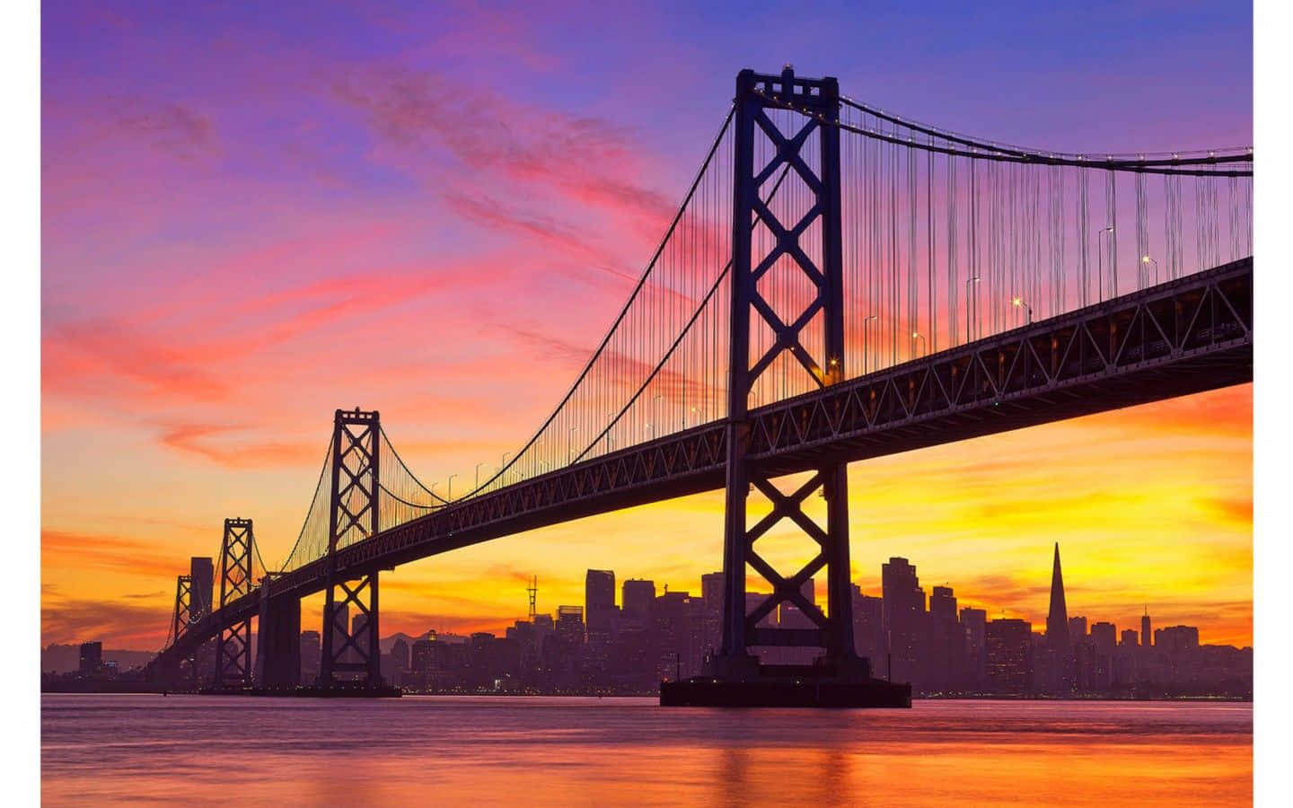 Pontegolden Gate Durante O Pôr Do Sol - Melhor Papel De Parede De San Francisco.