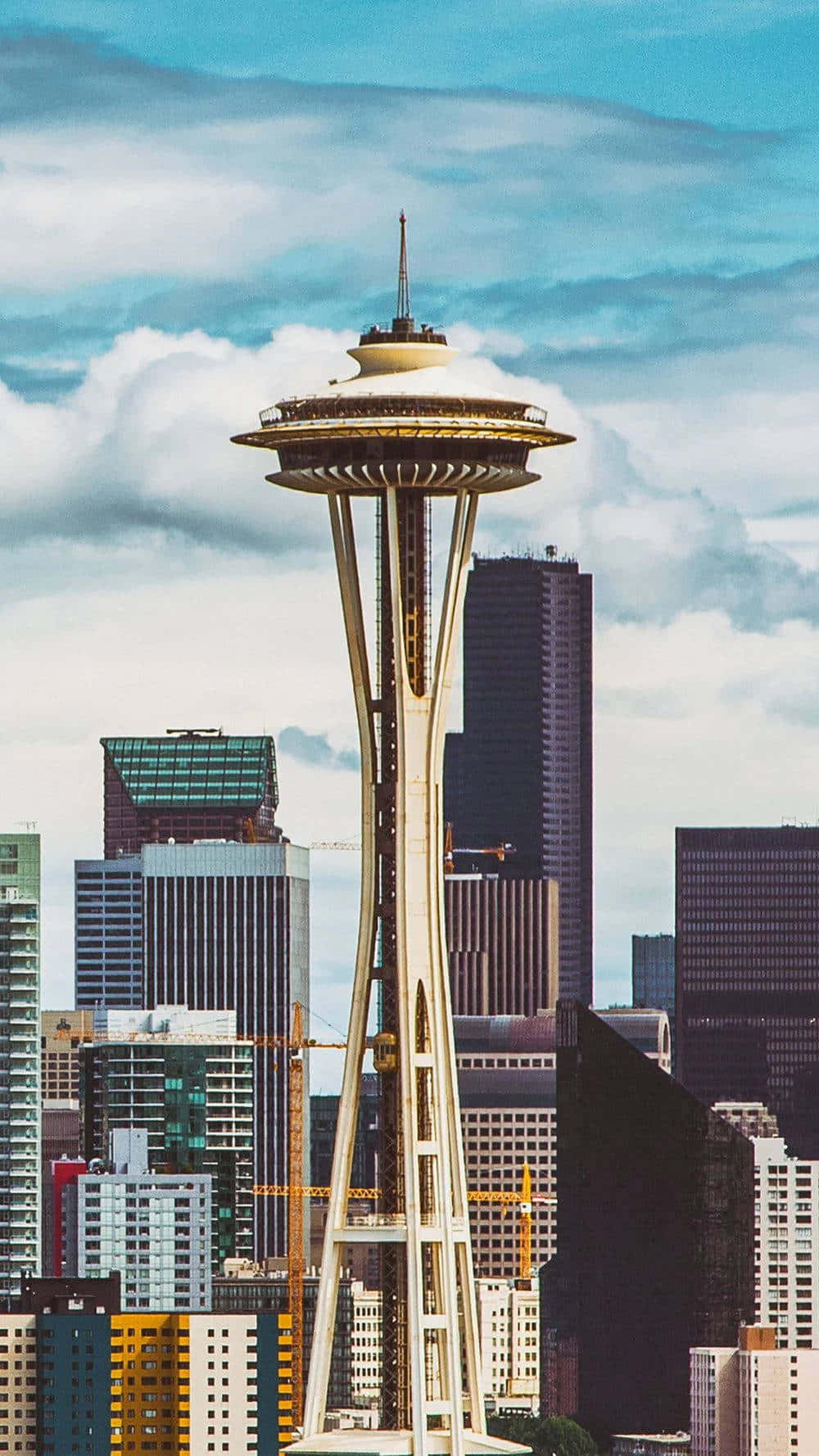 Portræt af Space Needle - Bedste Seattle-baggrund