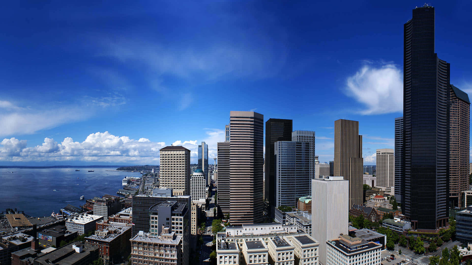 Utsiktfrån Smith Tower Bästa Bakgrundsbilden För Seattle