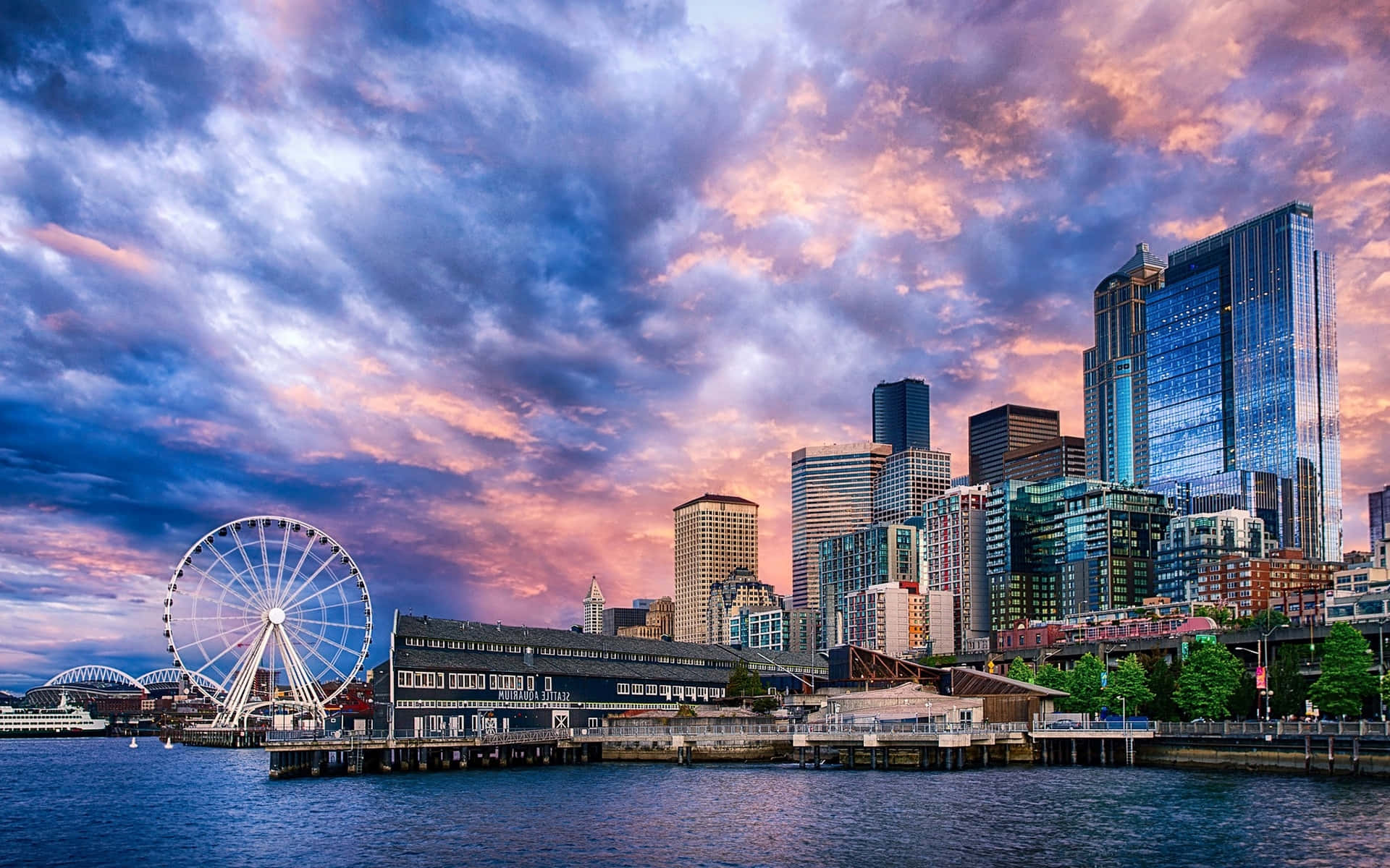 Elliottbay Riesenrad Beste Hintergrundbild Von Seattle