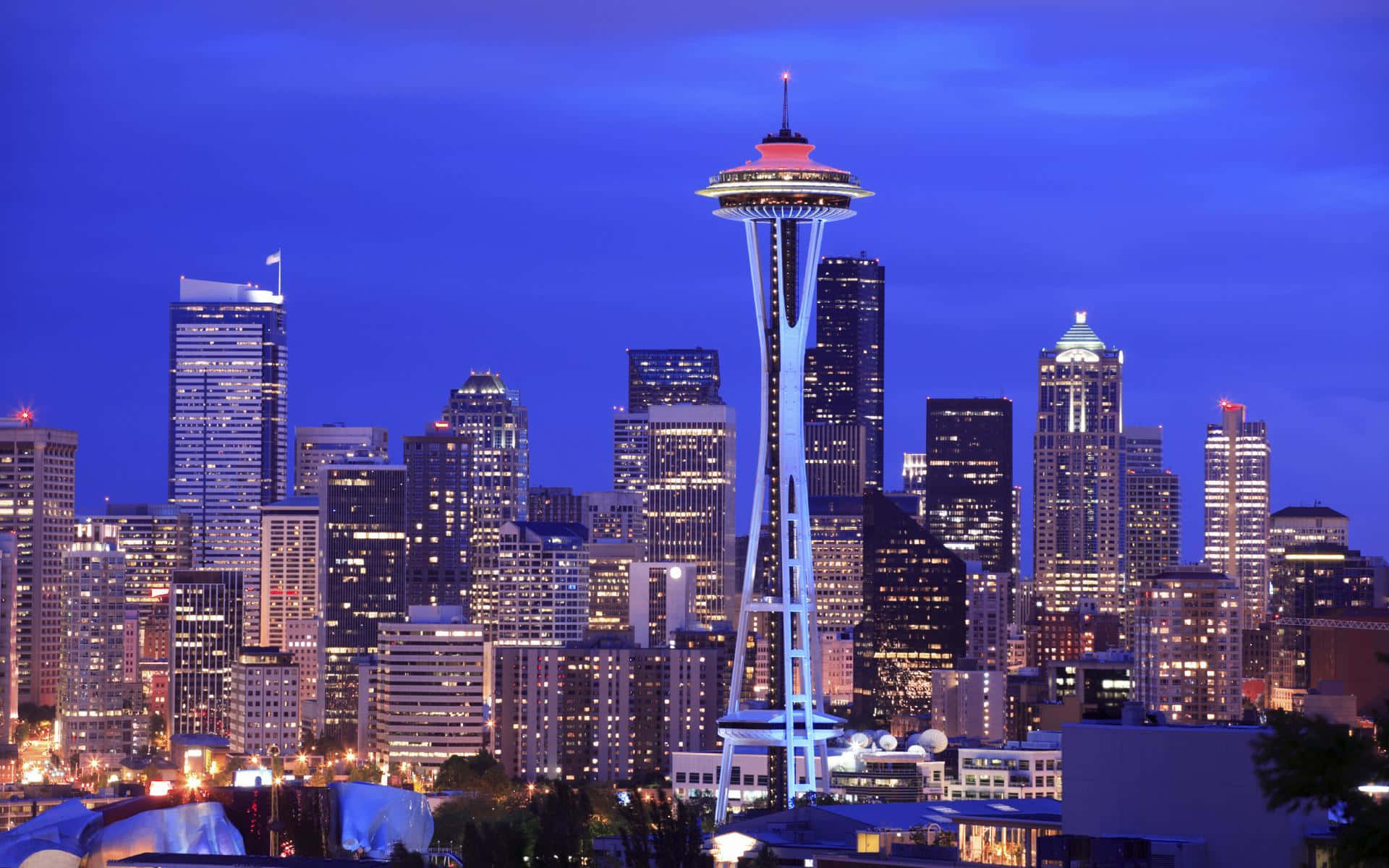 Blauernachtbeste Seattle Hintergrund