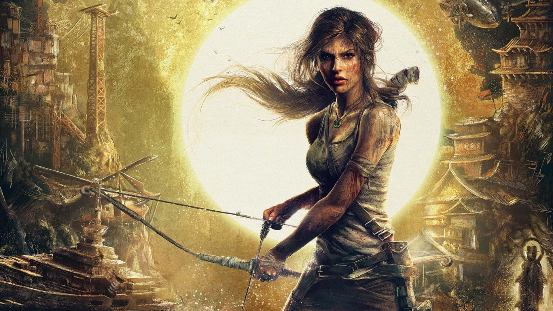 Lara Croft Bedste Skygge af Tomb Raider Baggrund