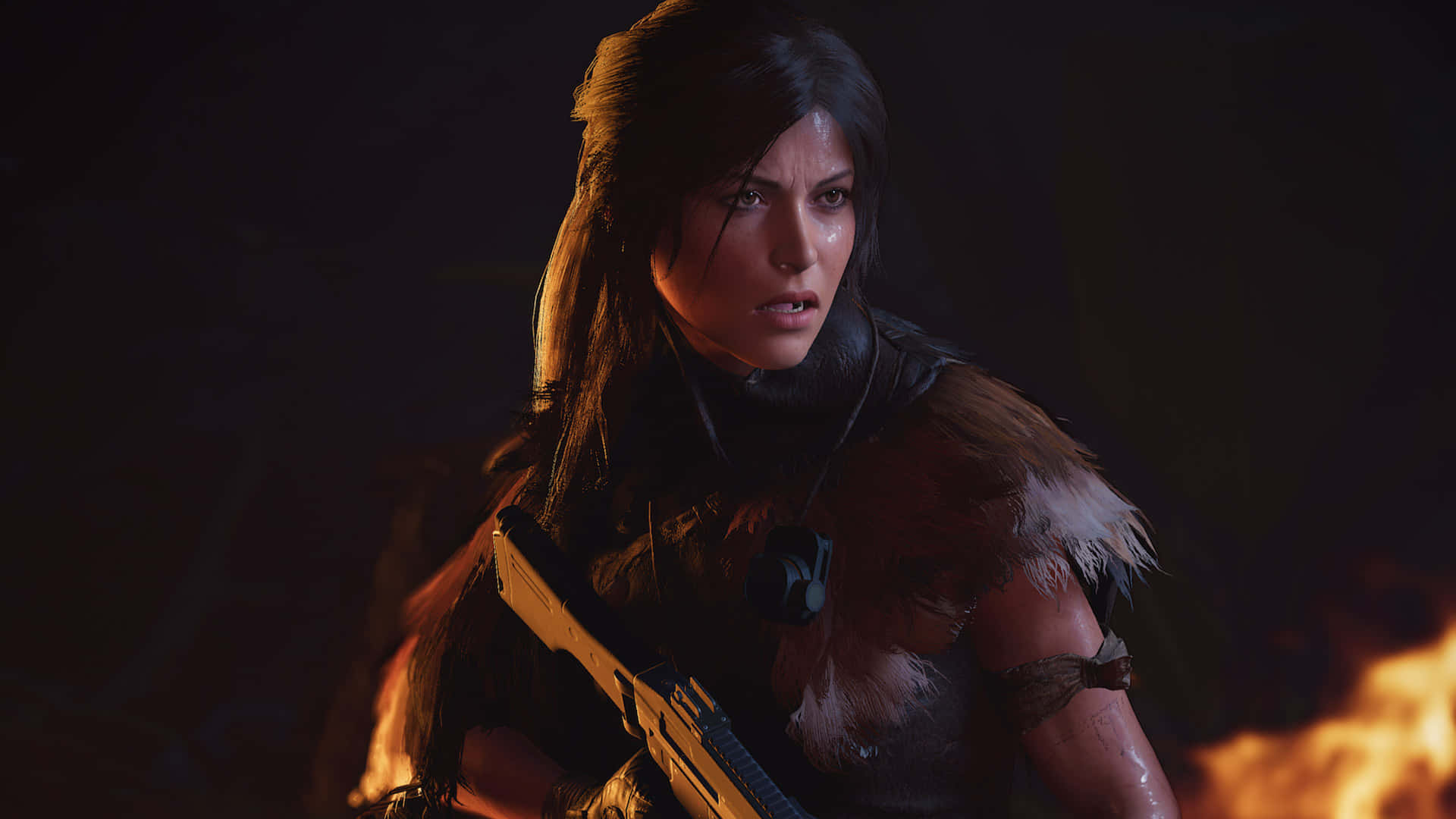Lara Croft Bedste Skygge Af Grave Raider Baggrund.