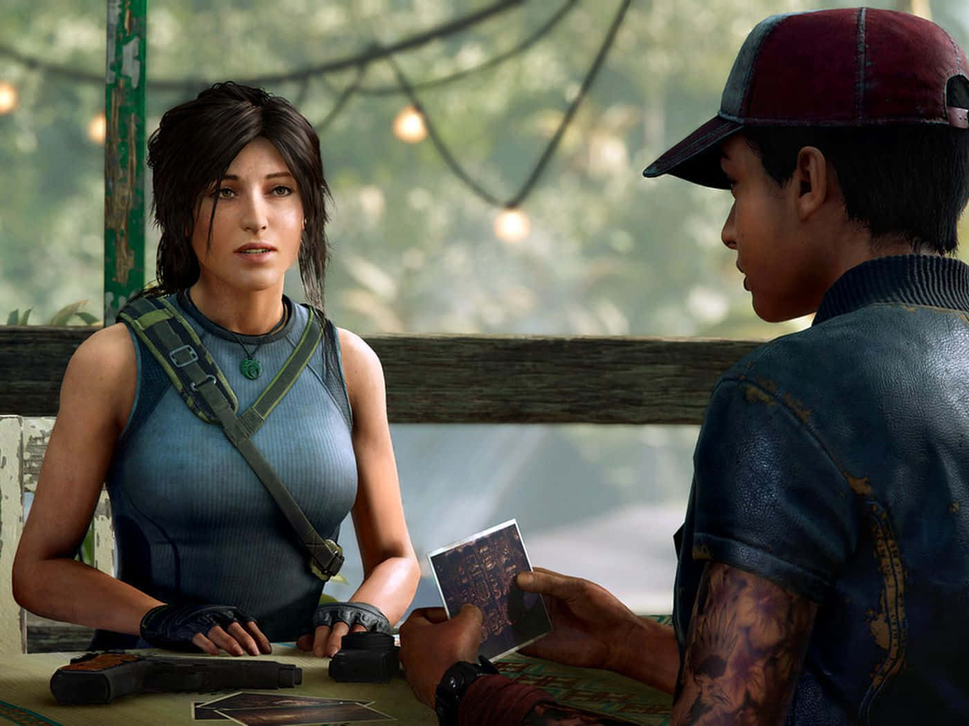 Lara Croft Bedste Skygge Af Tomb Raider Baggrund
