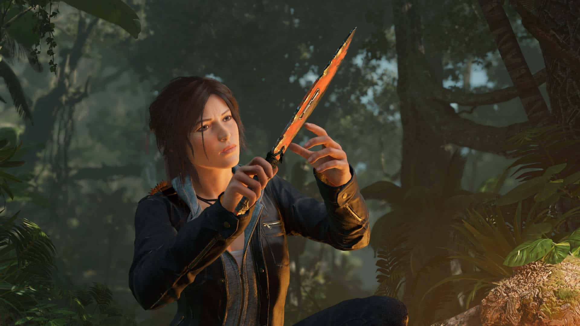 Slibning af knive bedste skygge af Tomb Raider baggrund