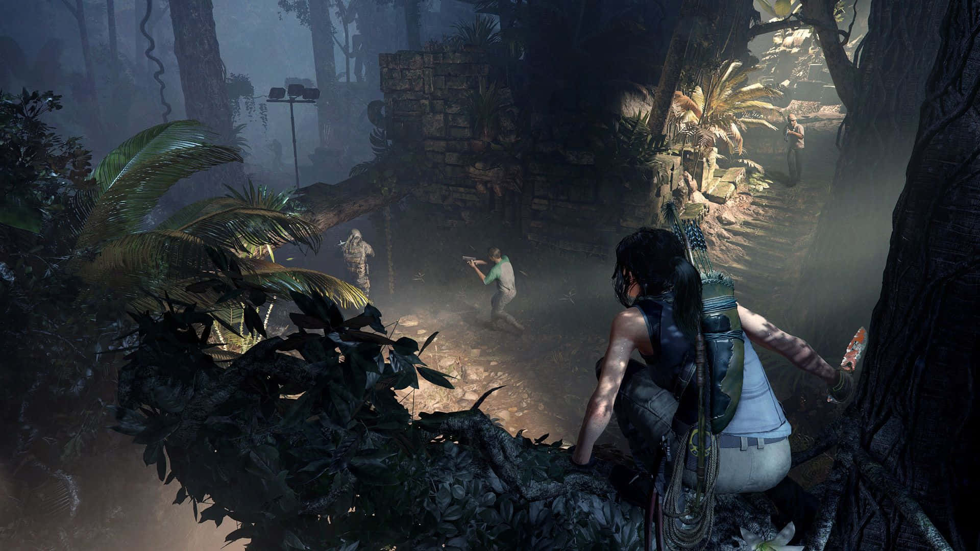 Den Pillar Bedste Skygge Af The Tomb Raider Baggrund Tapet