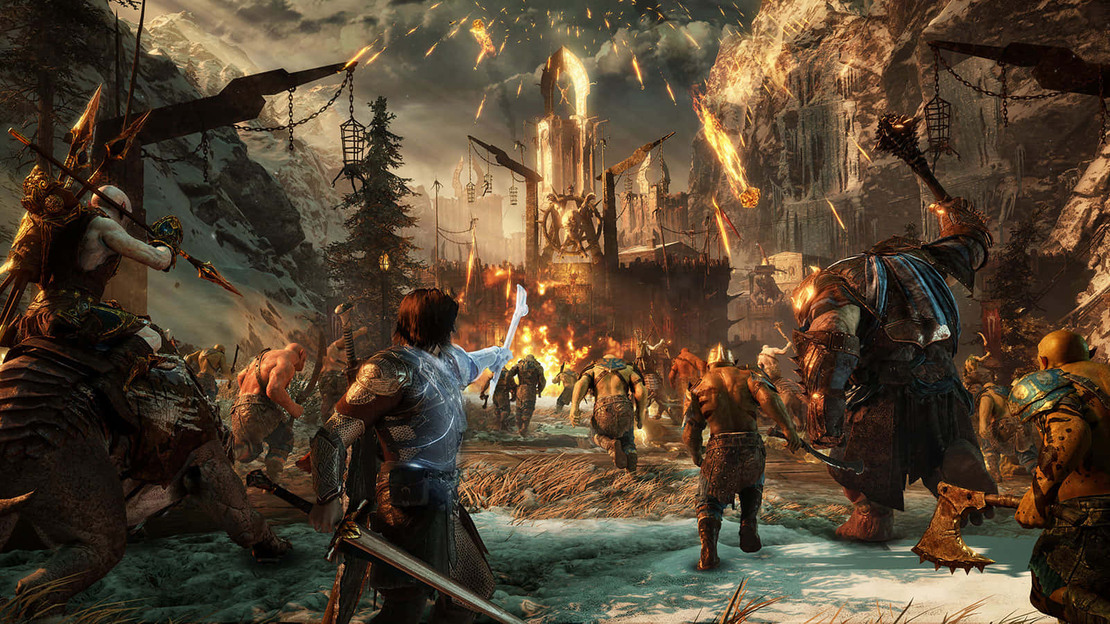 Best Shadow Of War Background Talion Attacking With His Army