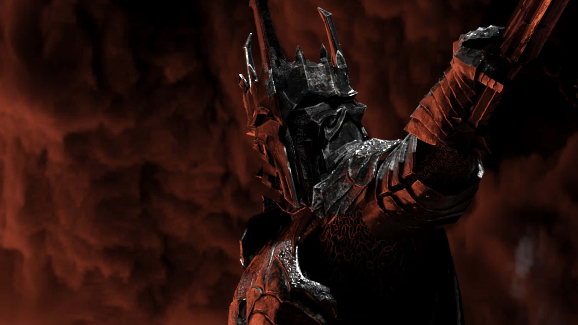 Migliorsfondo Di Shadow Of War Con Sauron Che Indica.
