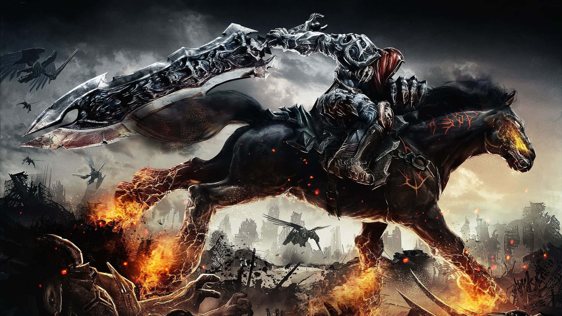 Bestesshadow Of War Hintergrundbild Für Darksiders Kurdisches Pferd