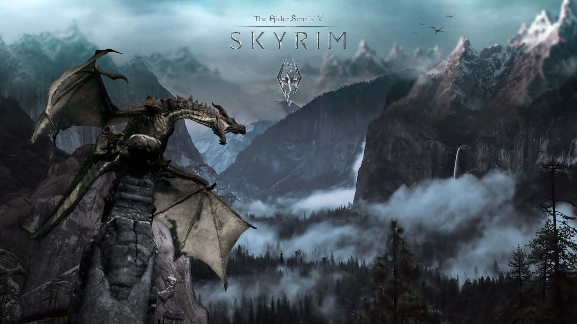 Bedst The Elder Scrolls: Skyrim spil plakat tapet Wallpaper