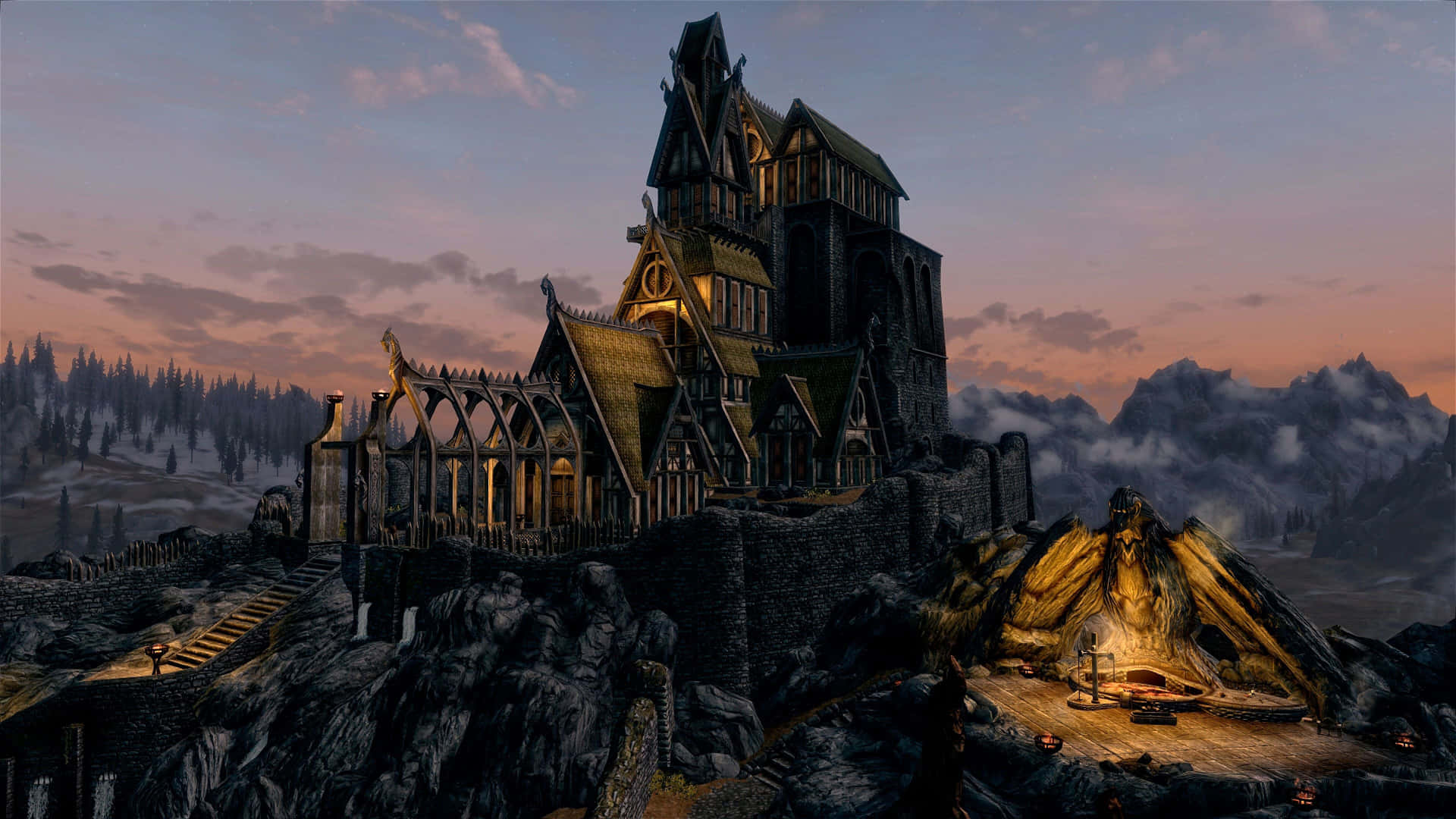 Best Skyrim Mansion On A Mountain Wallpaper