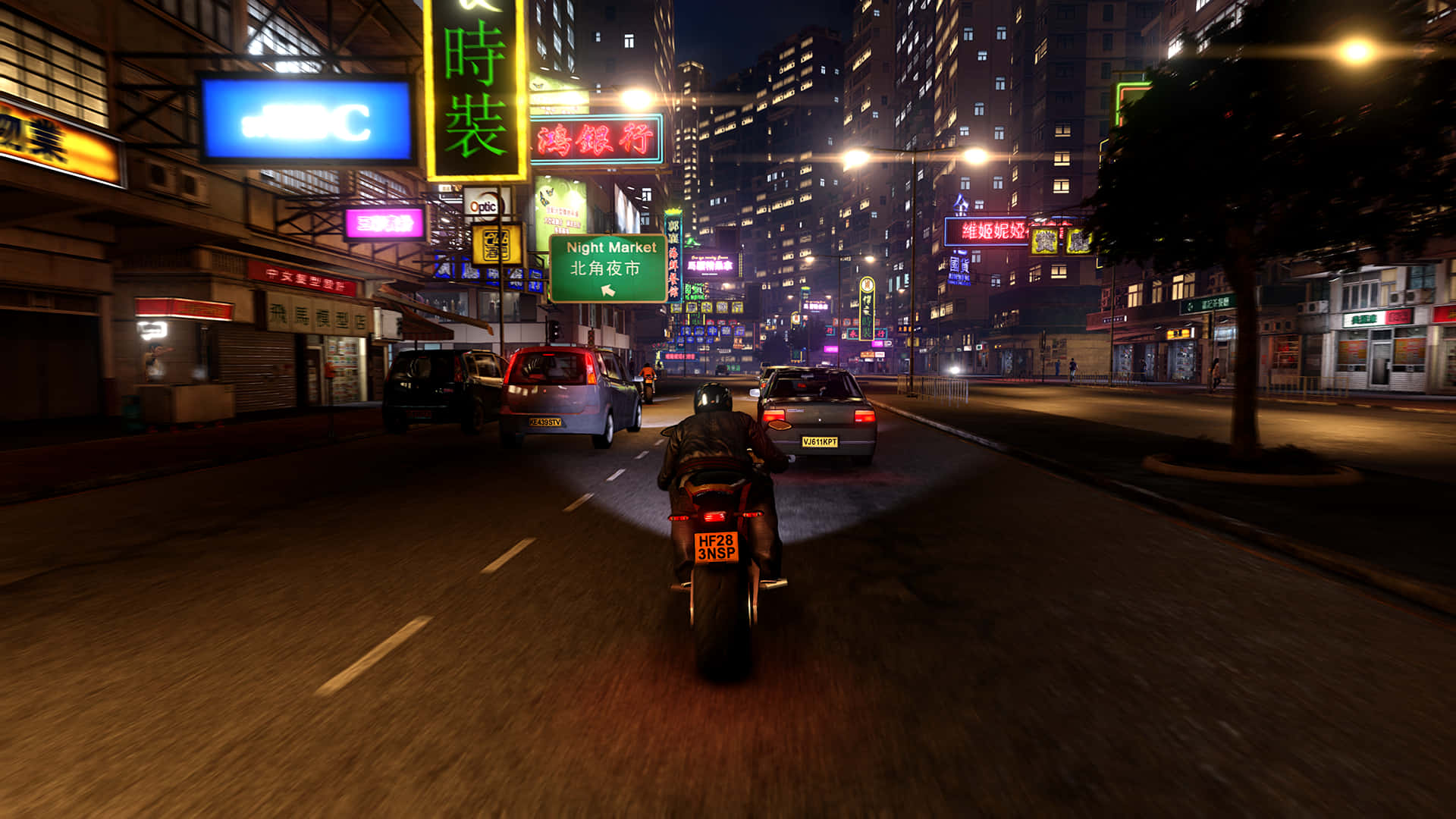 Bästabakgrundsbild På Sovande Hundar Med Wei Shens Gameplay Och Motorcykeltur.