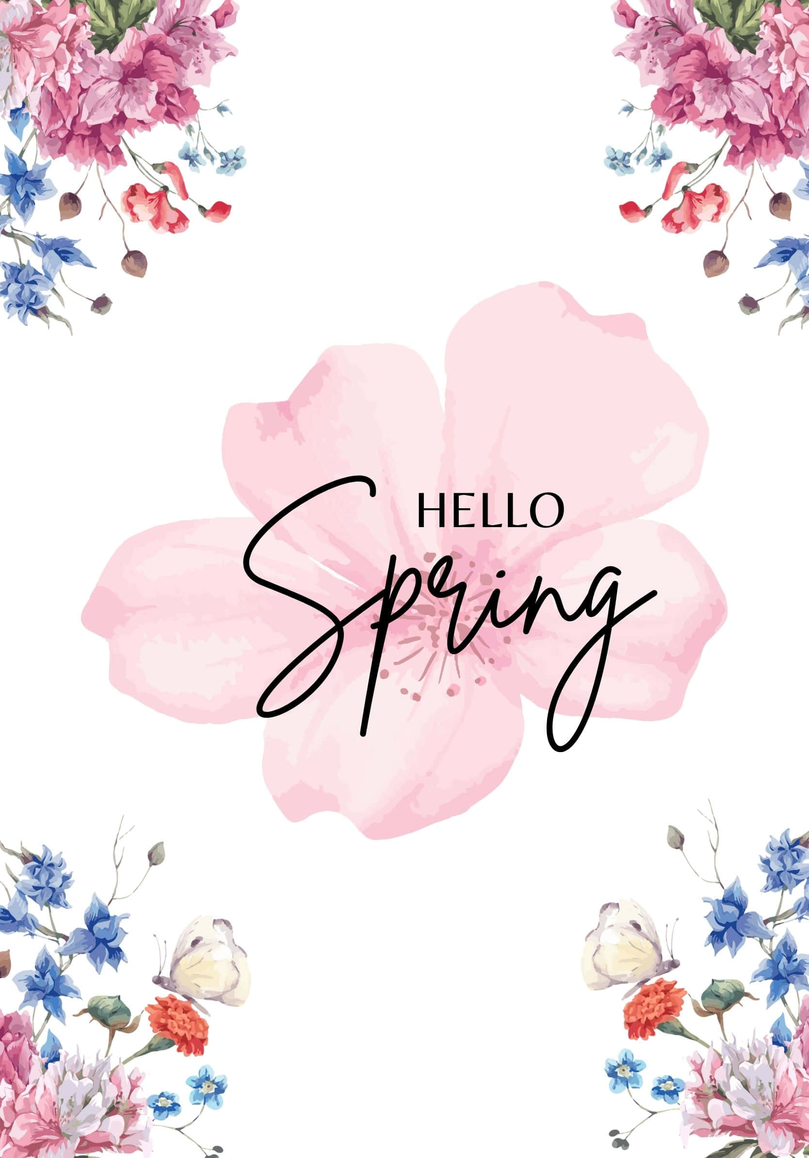 Minimalist Hello Best Spring Background
