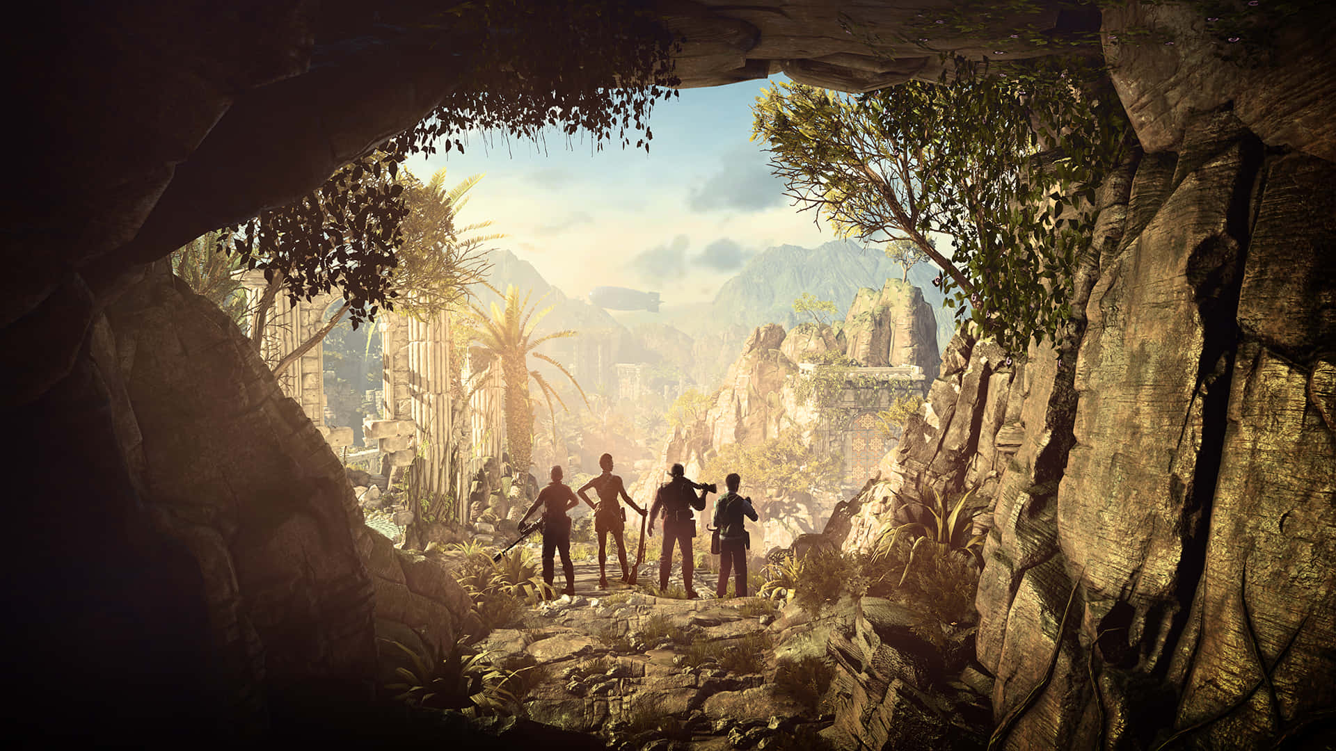 Silhouette Of Four Adventurers Best Strange Brigade Background