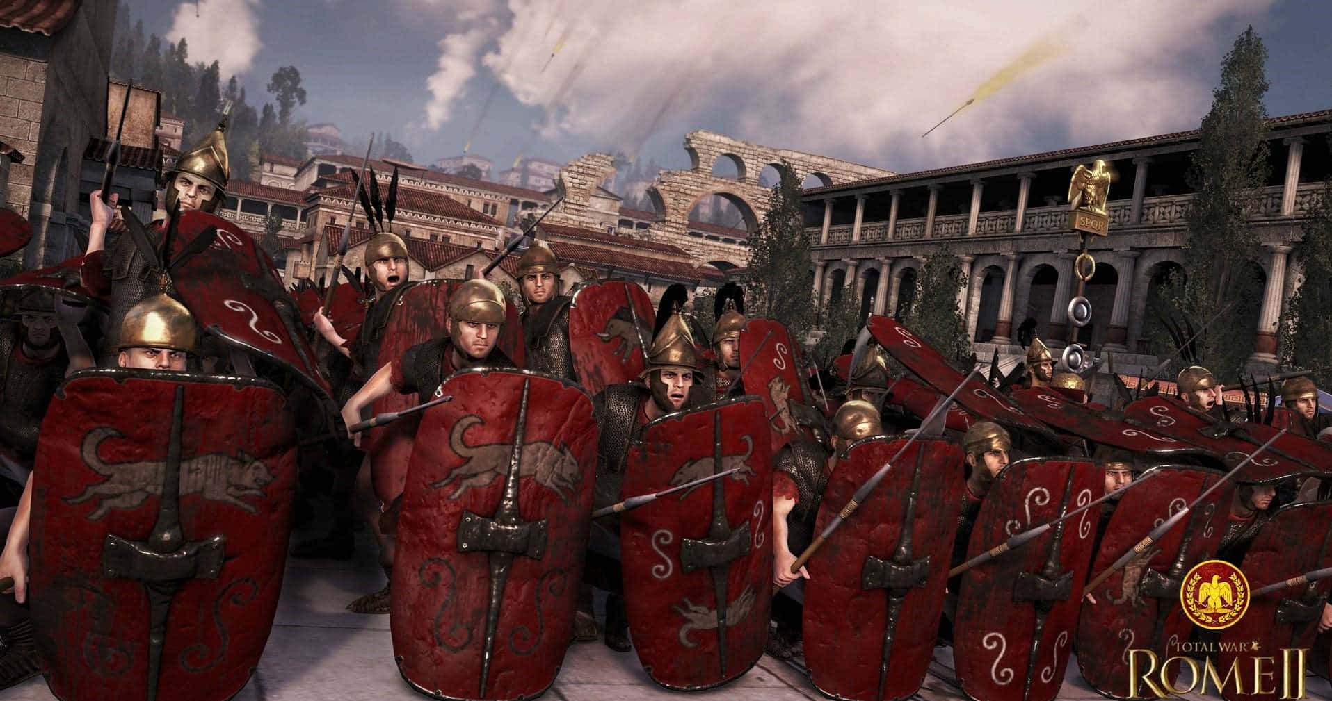 Bestestotal War Rome 2 Hintergrundbild Mit Gebäuden