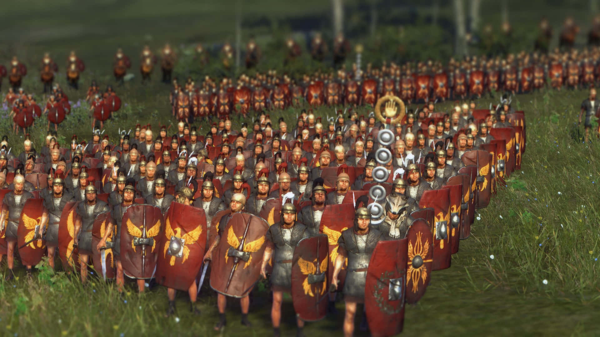 Mejorfondo De Pantalla De Total War Rome 2 Con Escudos Rojos