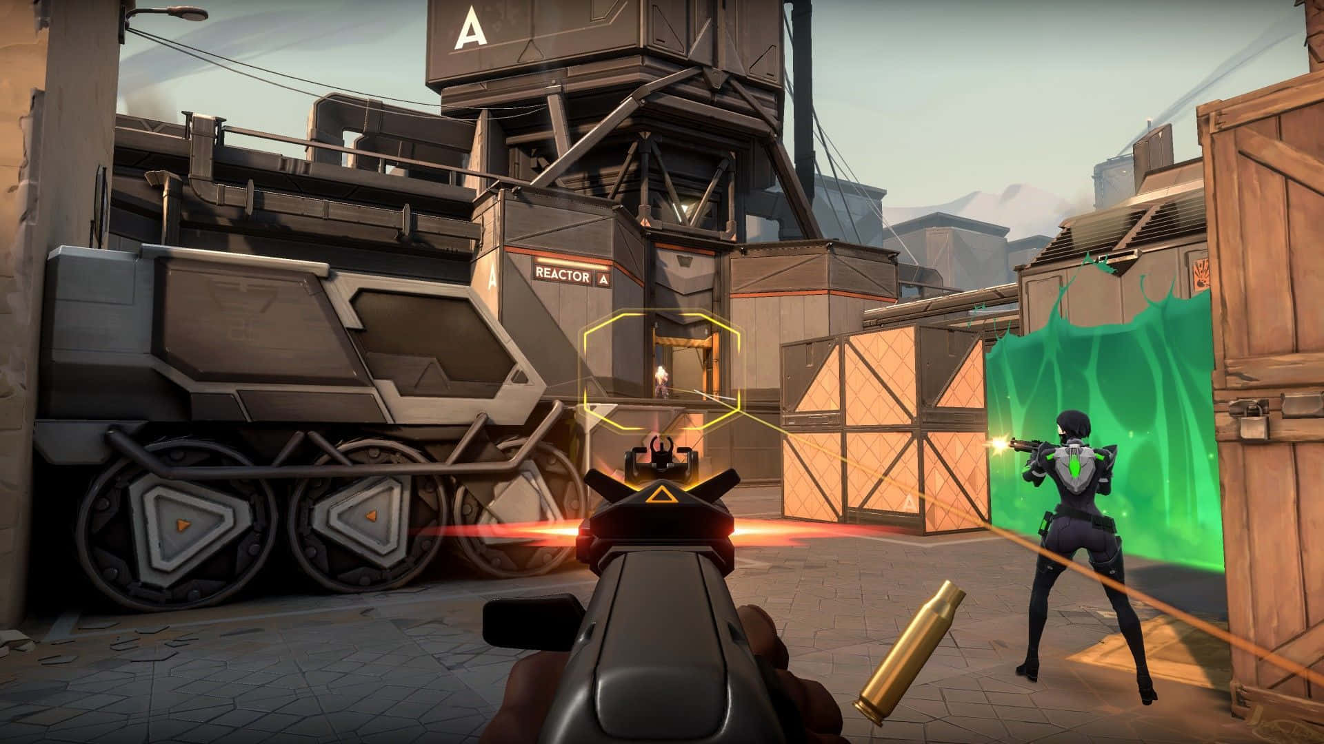 A Screenshot Of A Game With A Gun In It