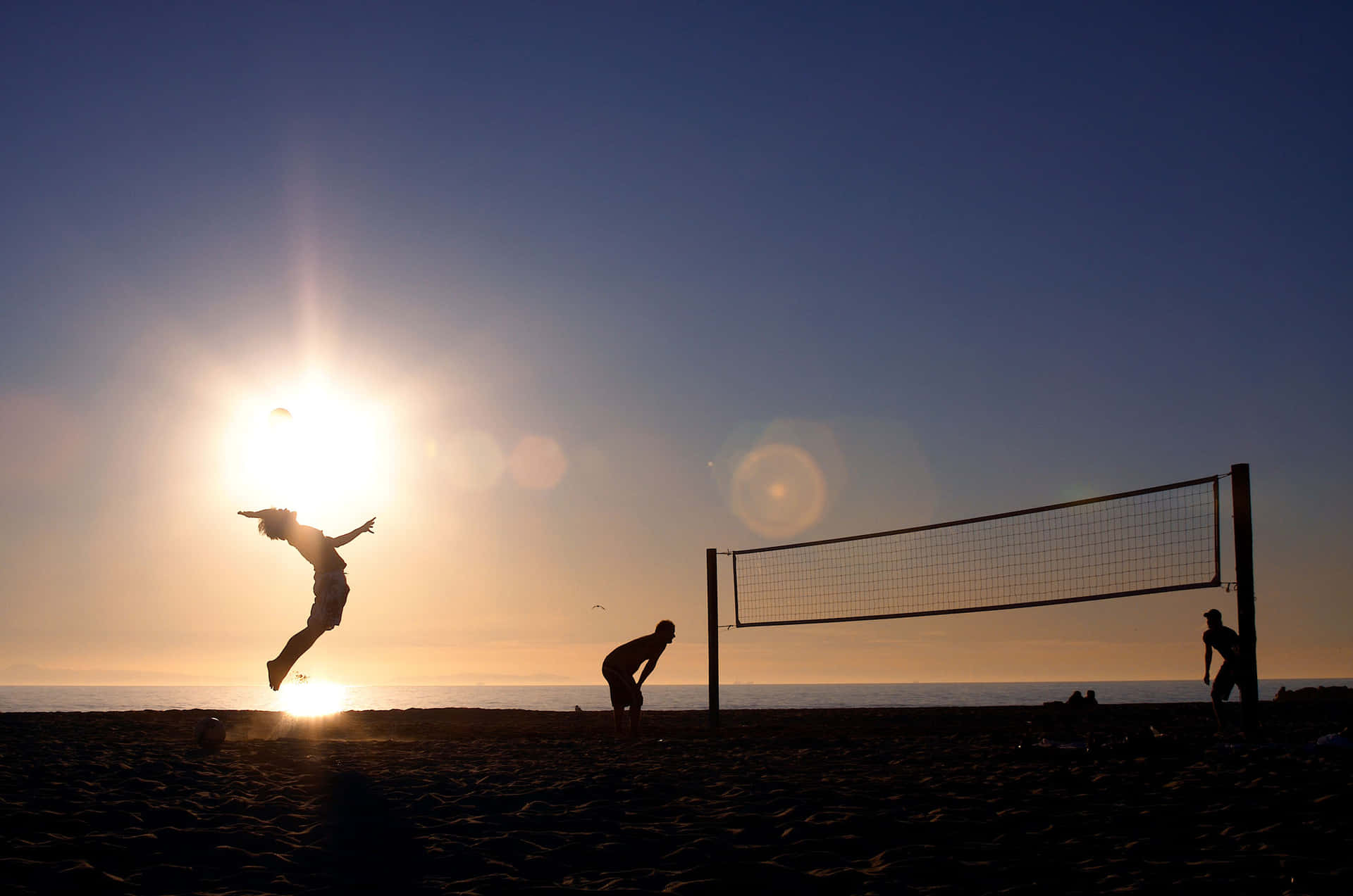 setsBedste volleybold baggrund justering af lyse solnedgange