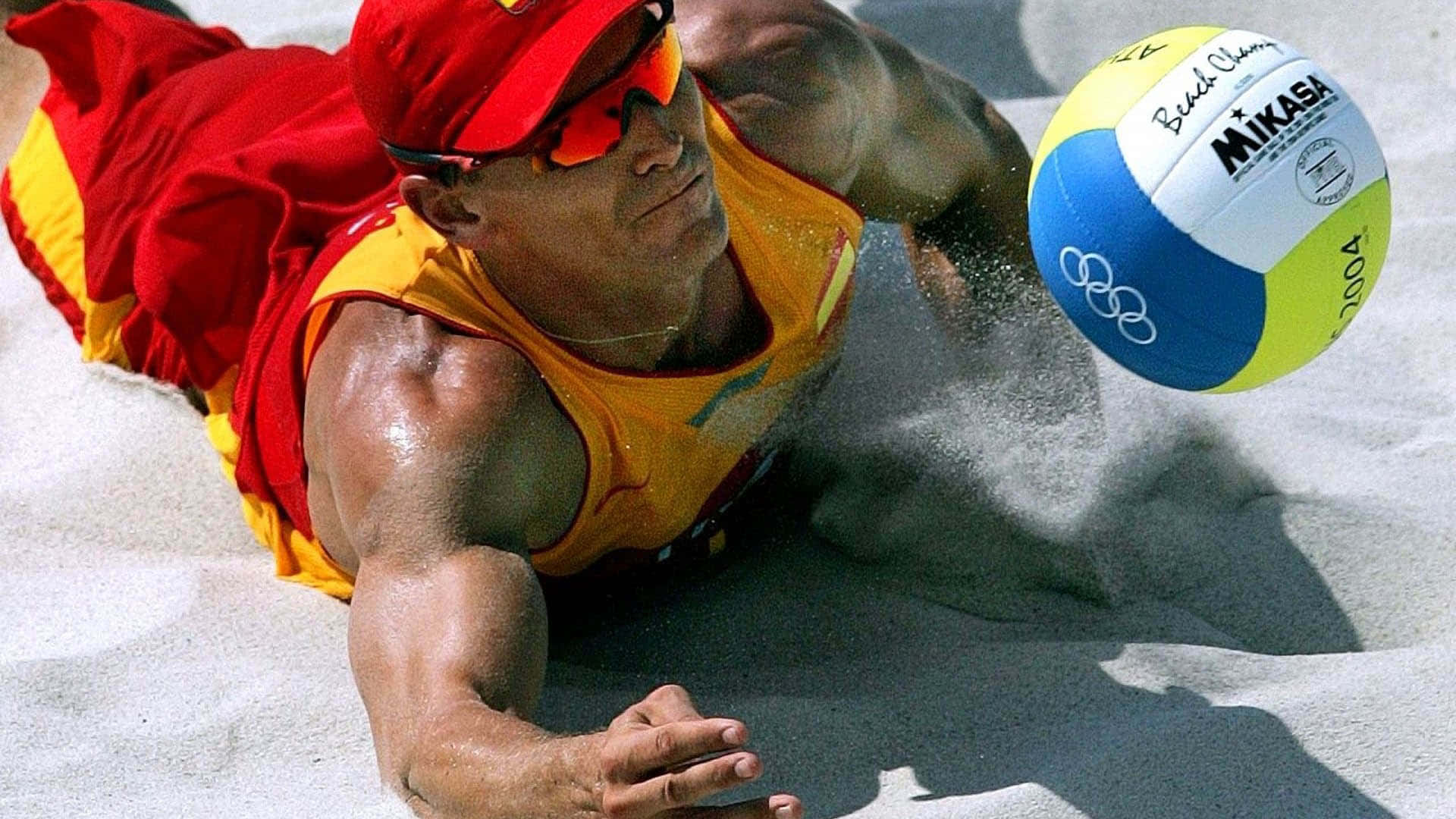 Bedste volleyball baggrund snubler på sand