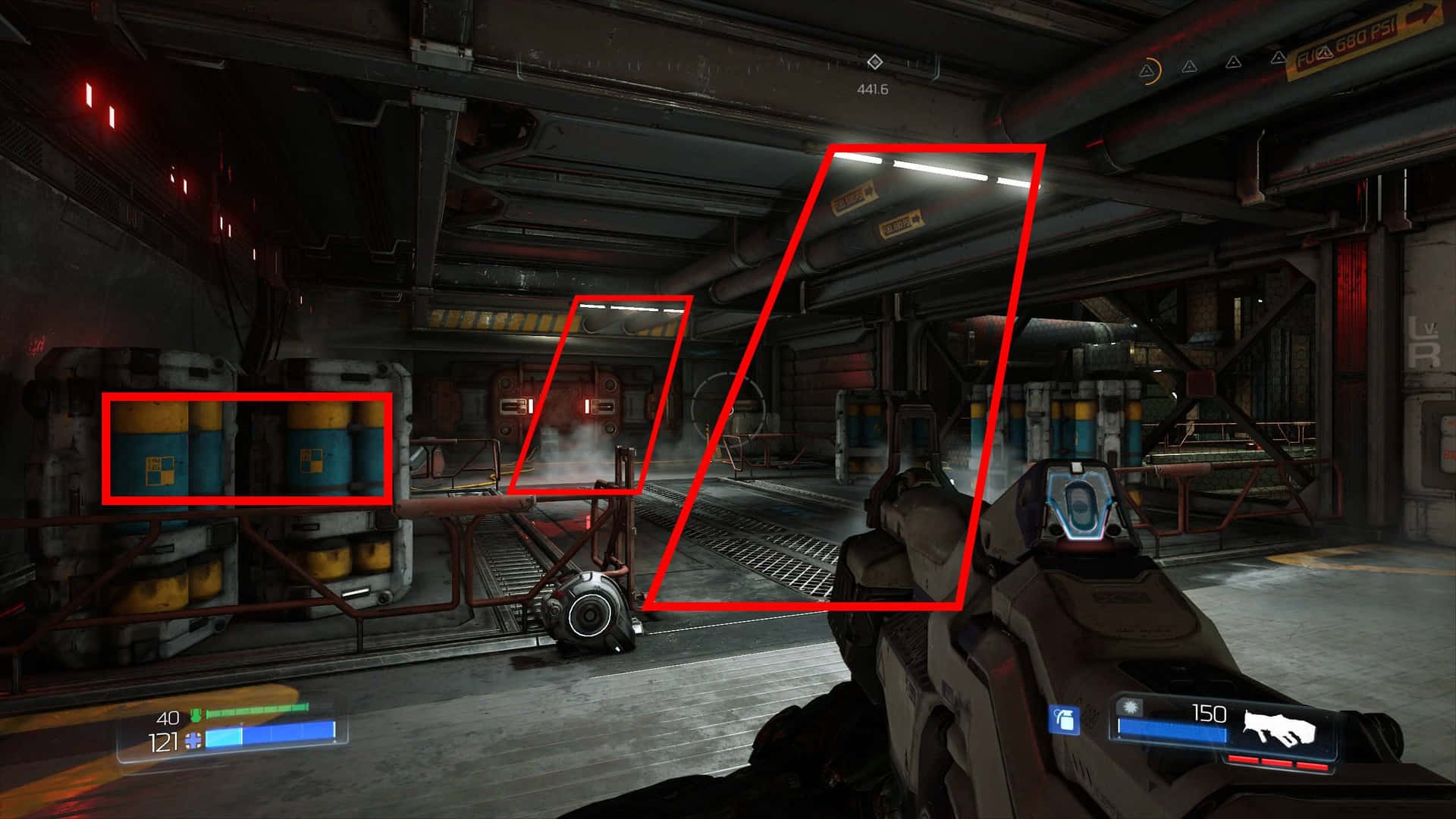 A Screenshot Of A Game With A Red Arrow Pointing To A Room
