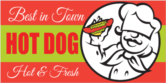 Bestin Town Hot Dog Signage PNG