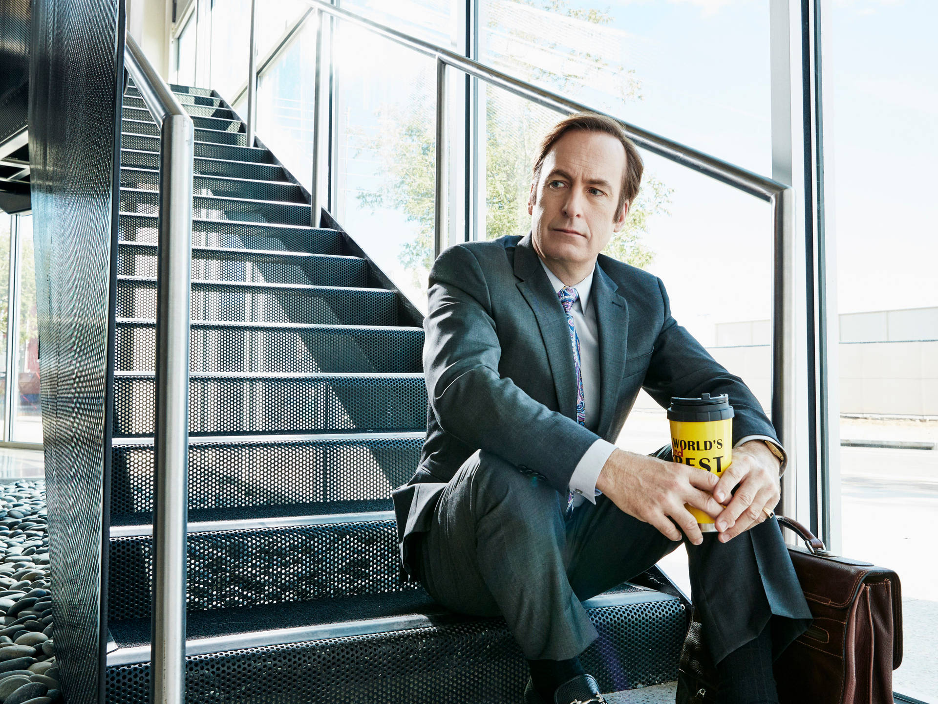 Jimmy McGill Descending A Staircase in Better Call Saul Wallpaper