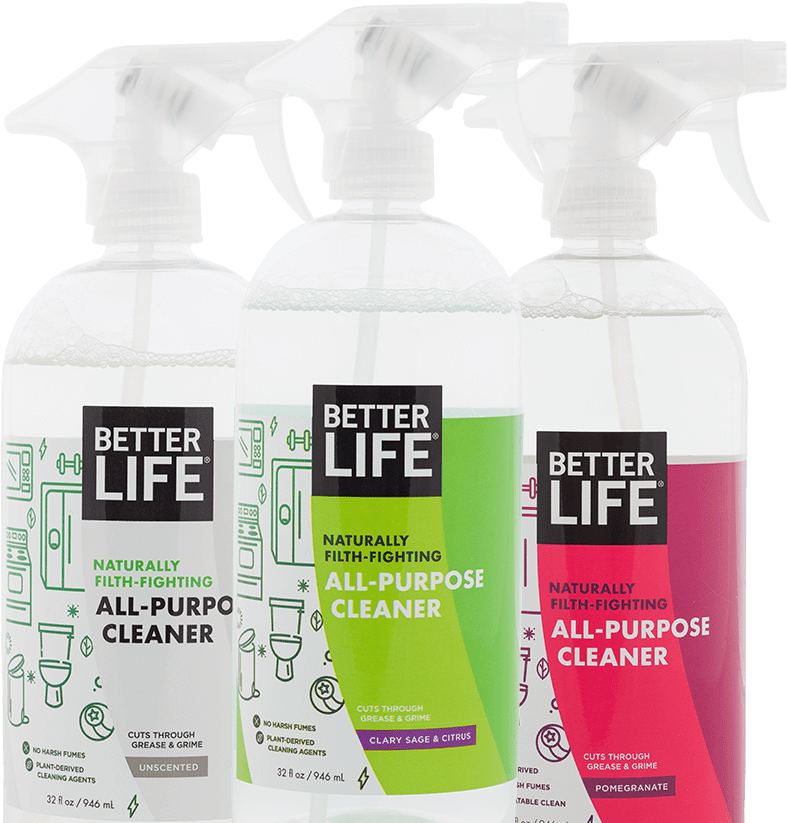 Better Life Cleaners Product Range PNG