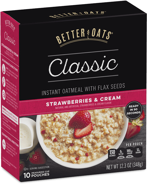 Better Oats Strawberries Cream Instant Oatmeal PNG