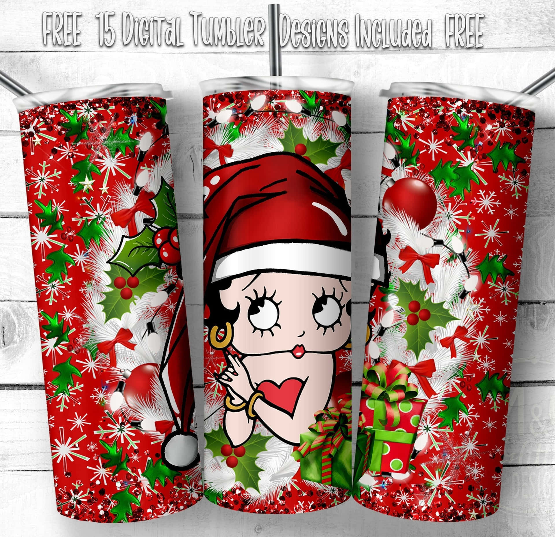 Betty Boop All Dressed Up For Christmas Wallpaper