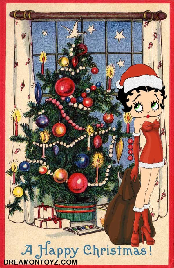 Firaen Festlig Jul Med Betty Boop Wallpaper