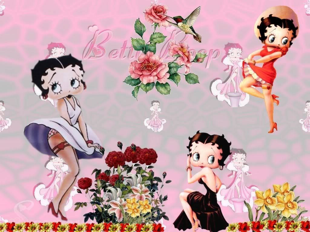 Betty Boop Flower Garden Wallpaper