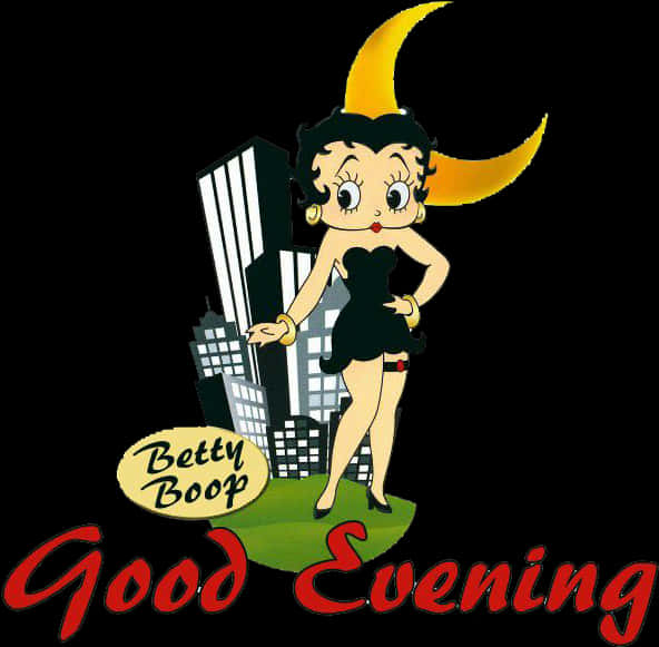 Betty Boop Good Evening Cityscape PNG