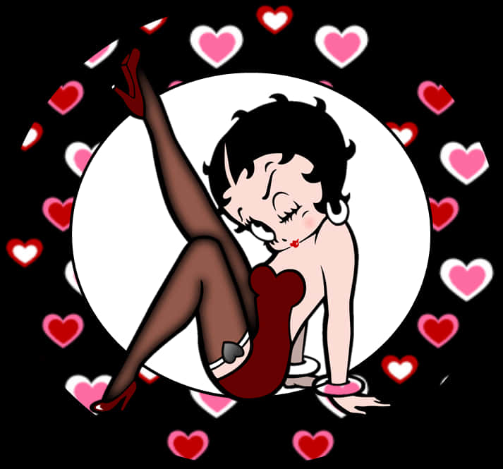 Betty Boop Heart Backdrop PNG