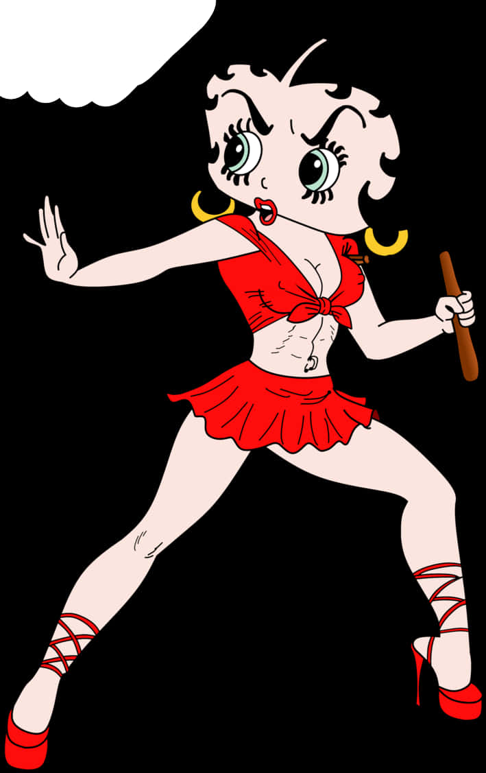 Betty Boop Red Dress Classic Pose PNG