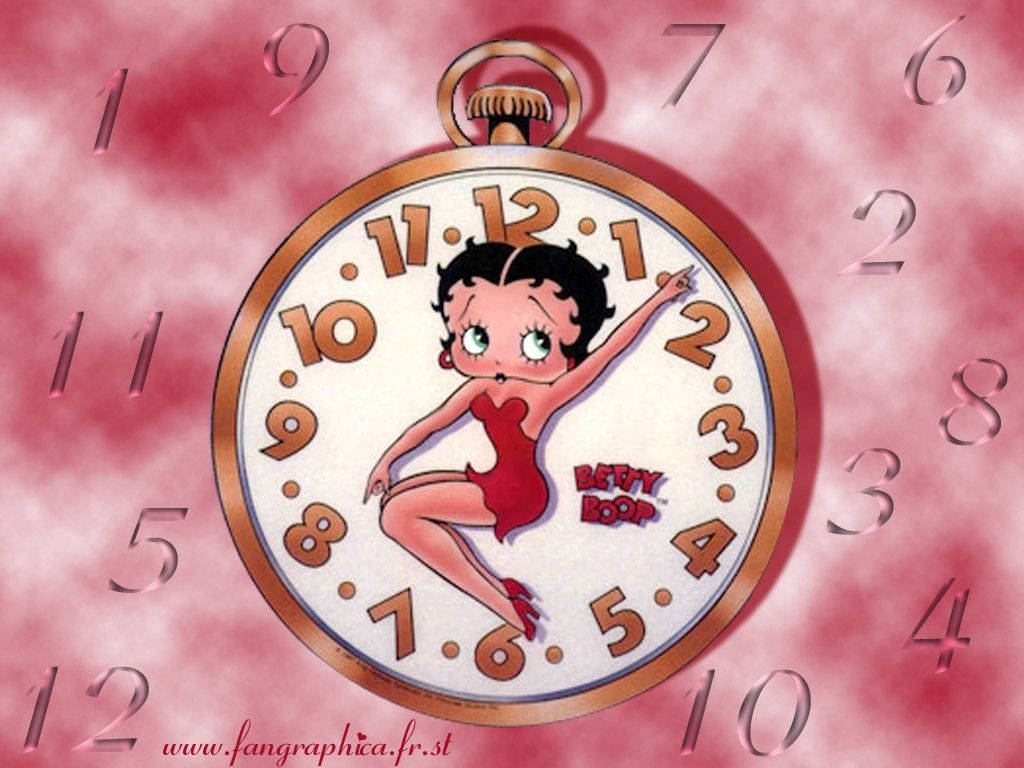 Betty Boop Rose Gold Clock Wallpaper