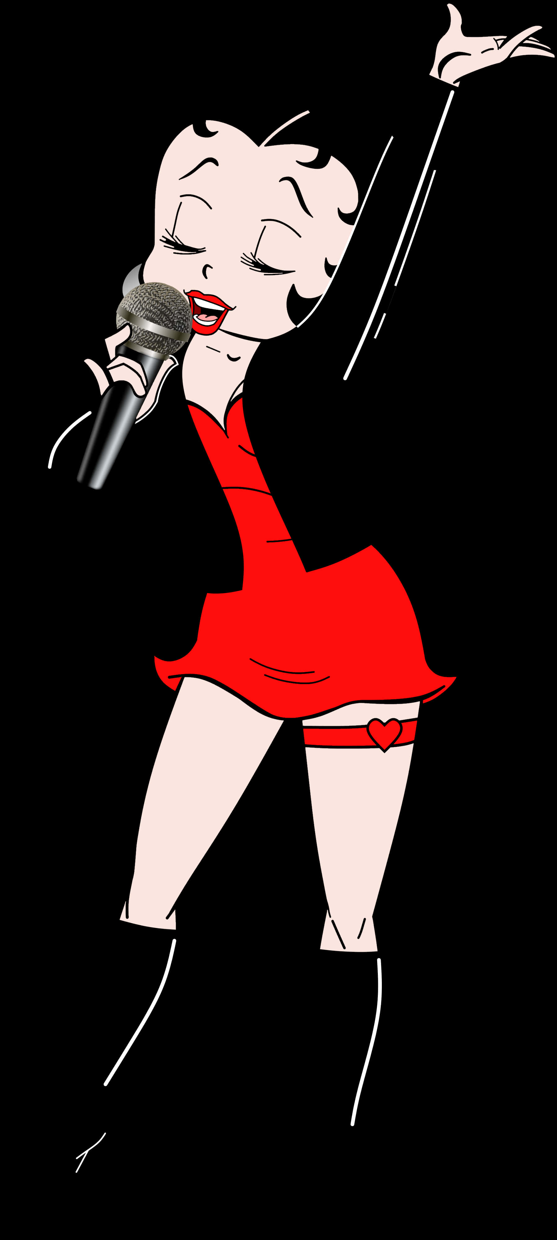 Betty Boop Singing Red Dress PNG