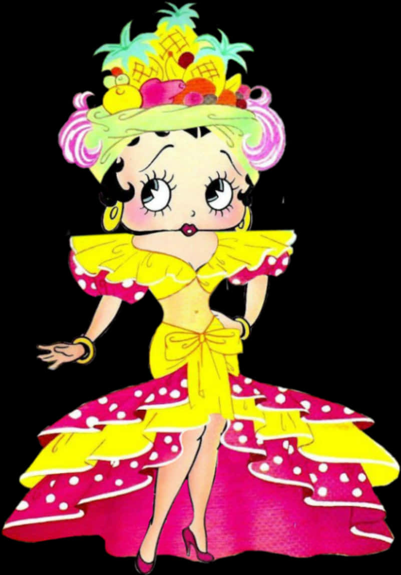 Betty Boop Tropical Fruit Hat PNG