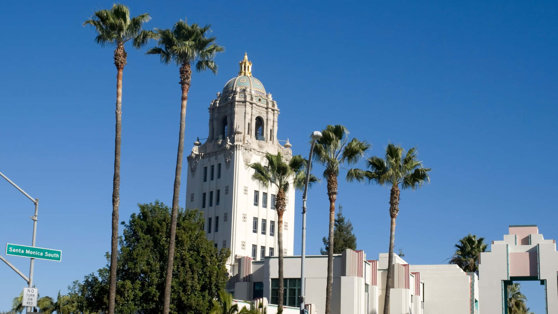 Beverly Hills Stadhuis Toren Achtergrond