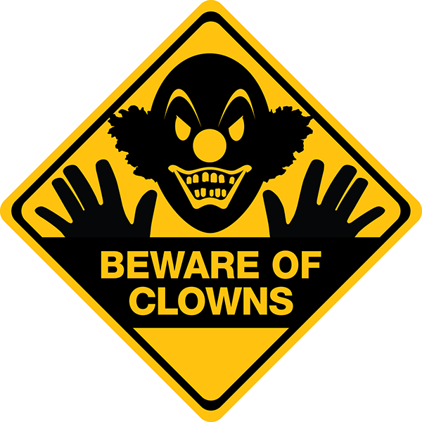 Bewareof Clowns Sign PNG