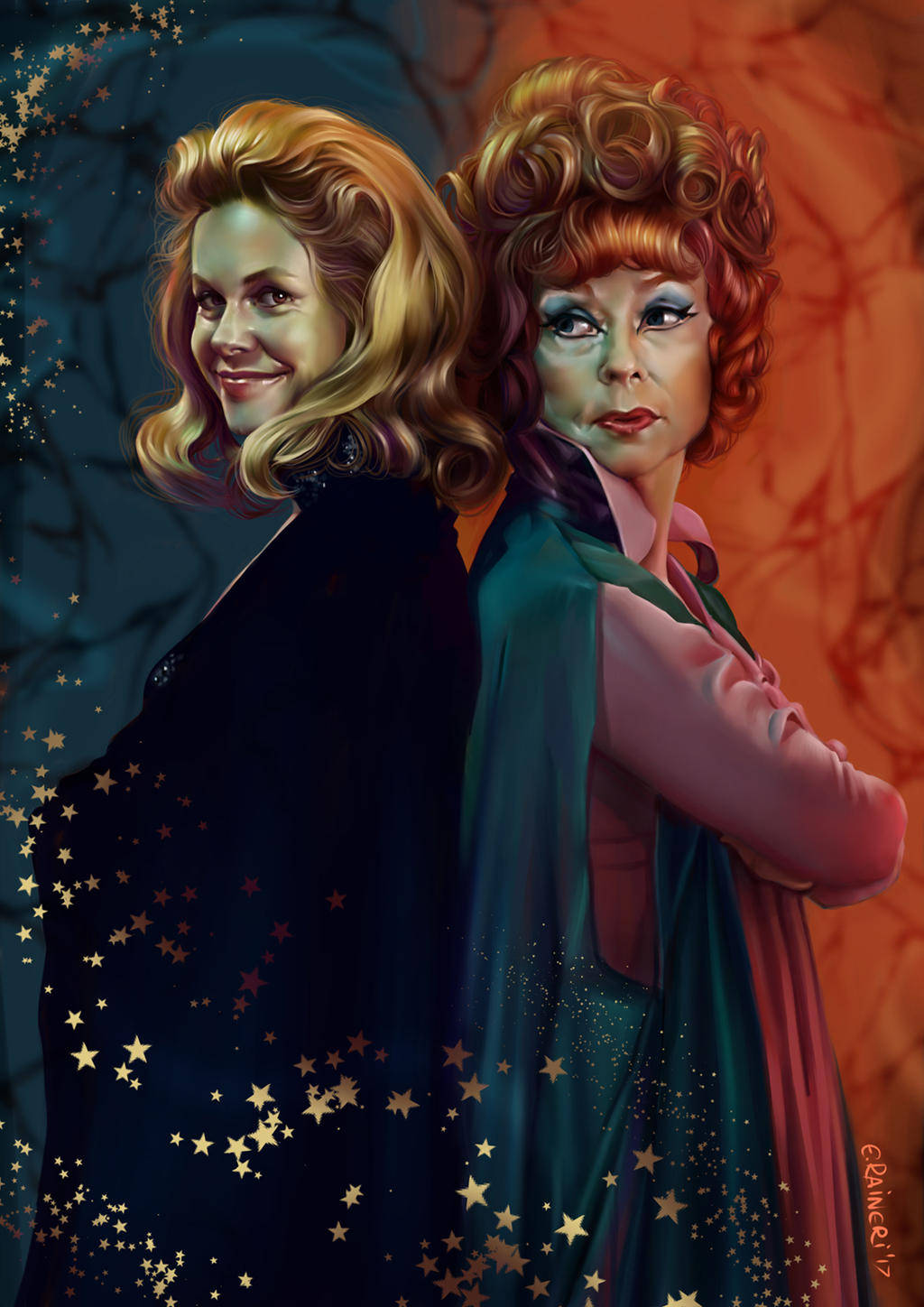 Bewitched Samantha and Endora Wallpaper