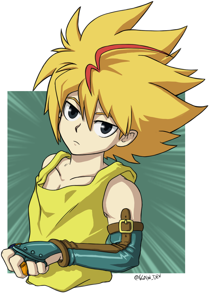 Beyblade Animated Characterwith Launcher PNG